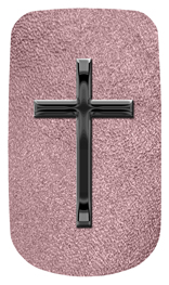 DAROYAL-510-BK-SH-OR Black Single Cross Shimmer Orchid Background